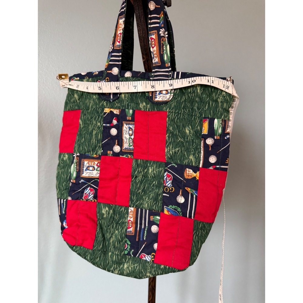 Handmade Quilted "Tee Time" Golf Tote Bag includes Provenance Letter & Patchwork - Picture 4 of 5
